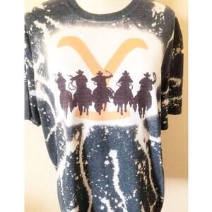 Yellowstone Ranch Bleach Dye Handmade Graphic Tee